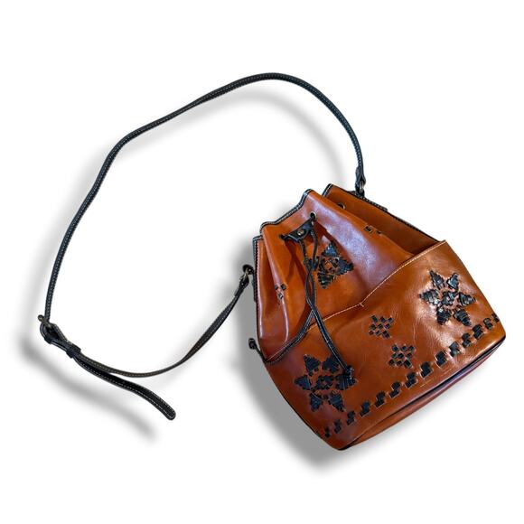 Patricia Nash Brindisi Leather Bucket Bag Western Boho Stitching Handbag main image 9